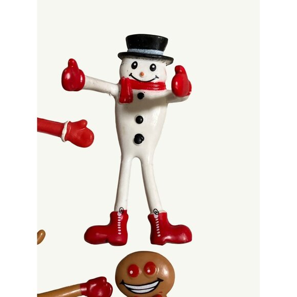 Set Of 4 Christmas Holiday Character Bendable Toys - Picture 2 of 5